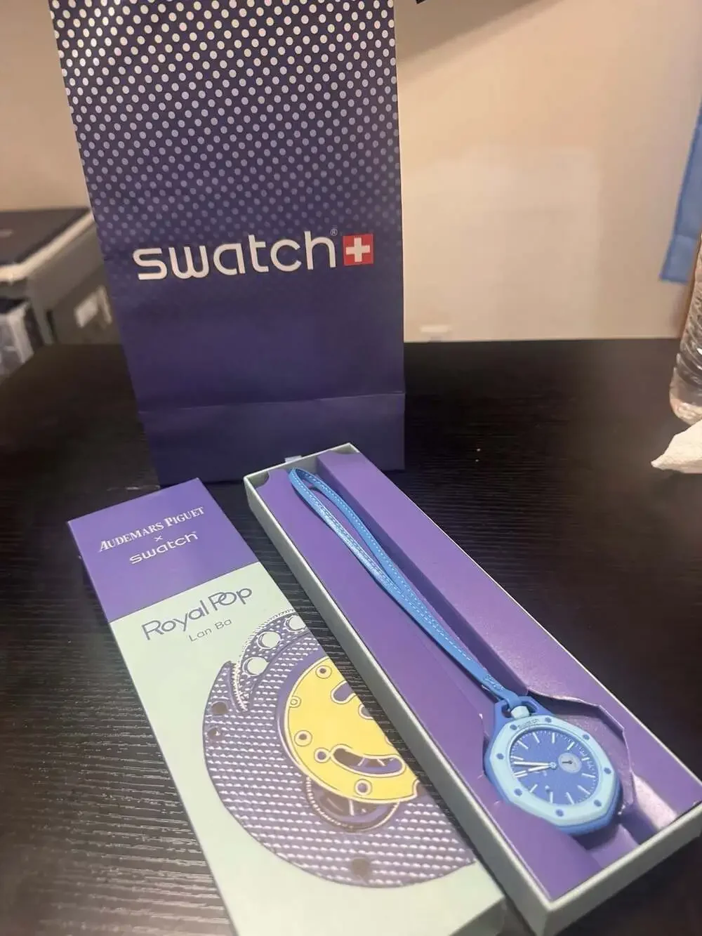 Audemars Piguet x Swatch Bioceramic Royal Pop Savonnette 'Lan Ba' Pendant Watch
